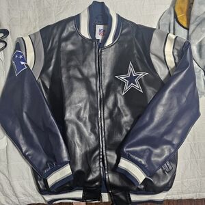NFL Dallas Cowboys Men's Blue Black and Gray Jacket
